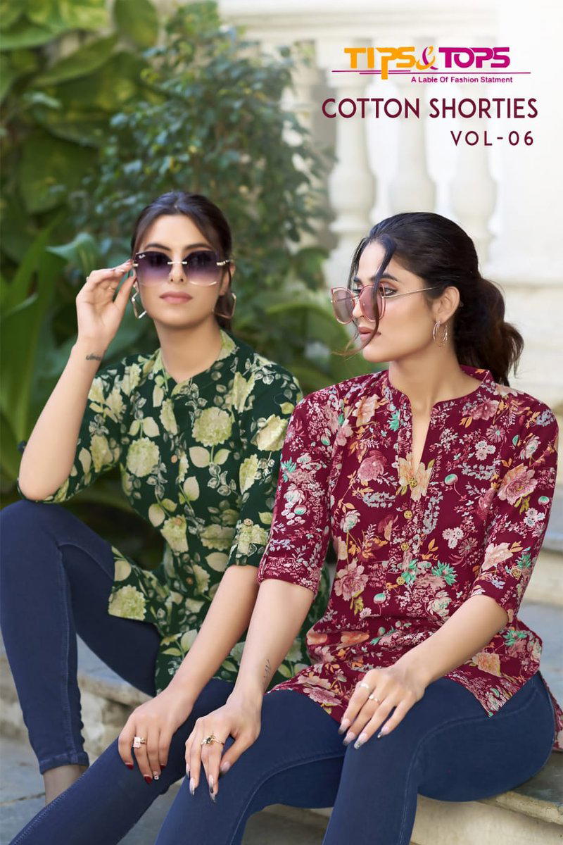 COTTON SHORTIES VOL 6 BY TIPS & TOPS DESIGNER COTTON TOP WHOLESALER IN INDIA 1