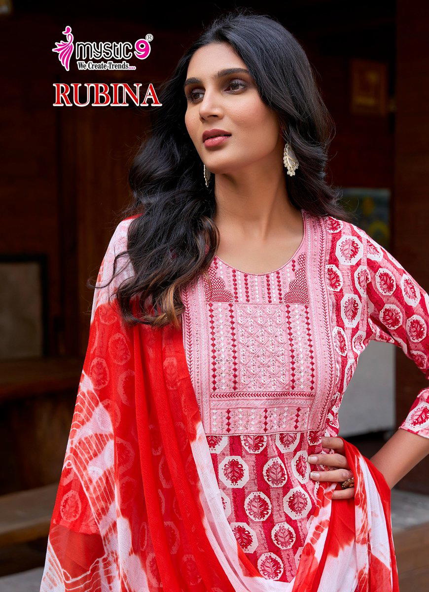 RUBINA VOL 7 BY MYSTIC 9 DESIGNER EMBROIDERY SALWAR SUIT WHOLESALER IN INDIA 1