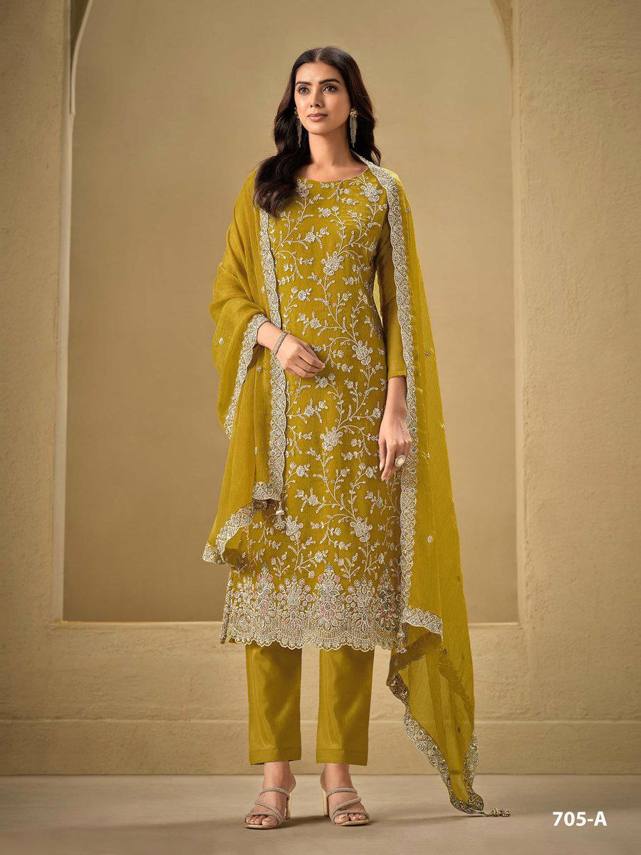 AVIANA BY VIPUL DESIGNER CHINON SALWAR SUIT WHOLESALER IN INDIA 1