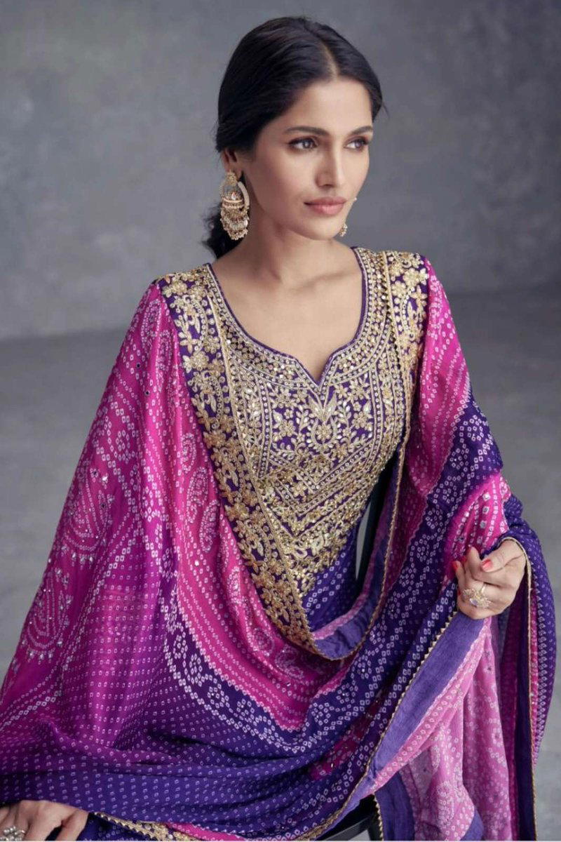 TAKSHVI BY GULKARYA DESIGNER CHINON SILK SALWAR SUIT WHOLESALER IN INDIA 1