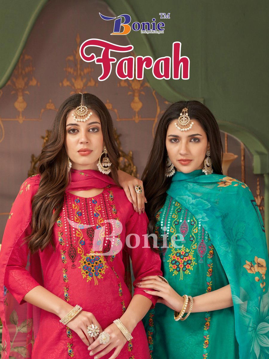 FARAH VOL1 BY BONIE BRAND DESIGNER PAKISTANI EMBROIDERY SALWAR SUIT WHOLESALER IN SURAT 1