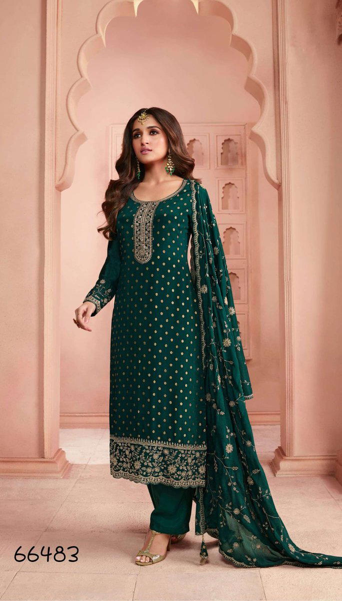 VINAY BY SWARNAA  DESIGNER DOLA SILK SALWAR SUIT WHOLESALER IN INDIA 1