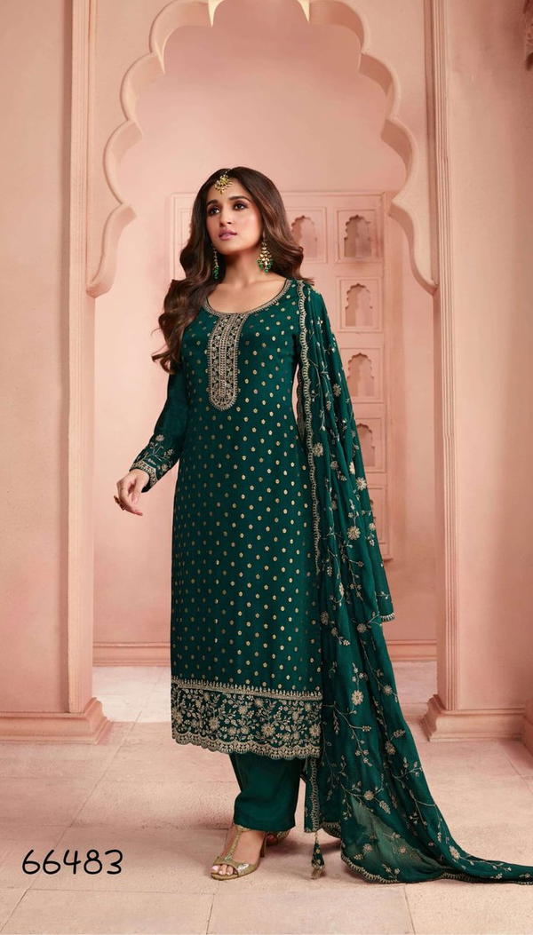 VINAY BY SWARNAA DESIGNER DOLA SILK SALWAR SUIT WHOLESALER IN INDIA