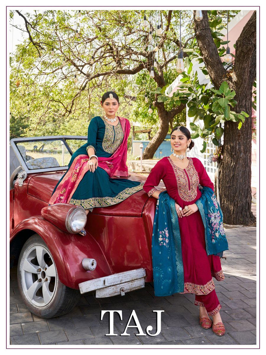TAJ BY BANWERY DESIGNER ANARKALI GOWN WITH PANT AND DUPATTA WHOLESALER IN INDIA 1