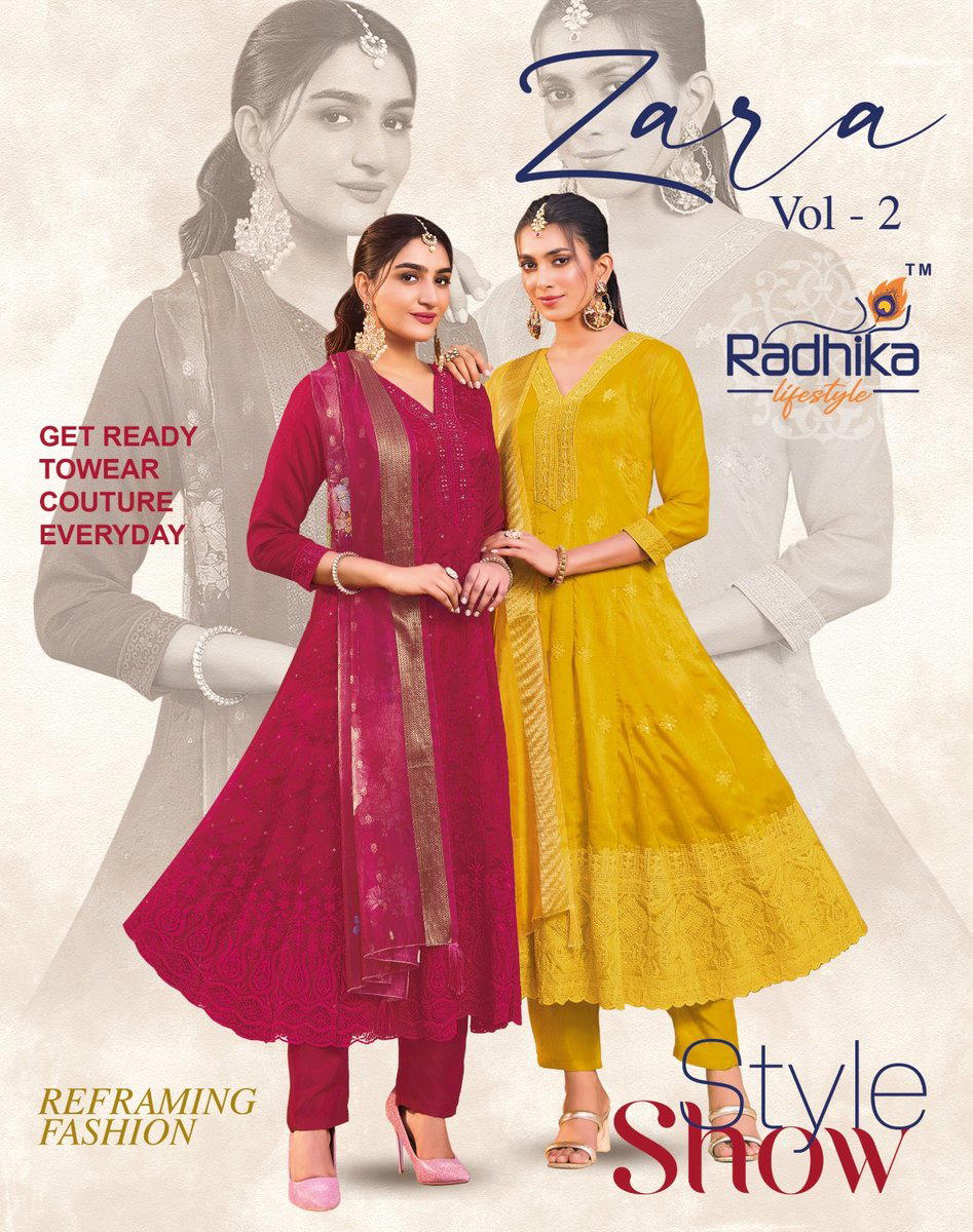 ZARA VOL 2 BY RADHIKA LIFESTYLE DESIGNER EMBROIDERY SALWAR SUIT WHOLESALER IN INDIA 1