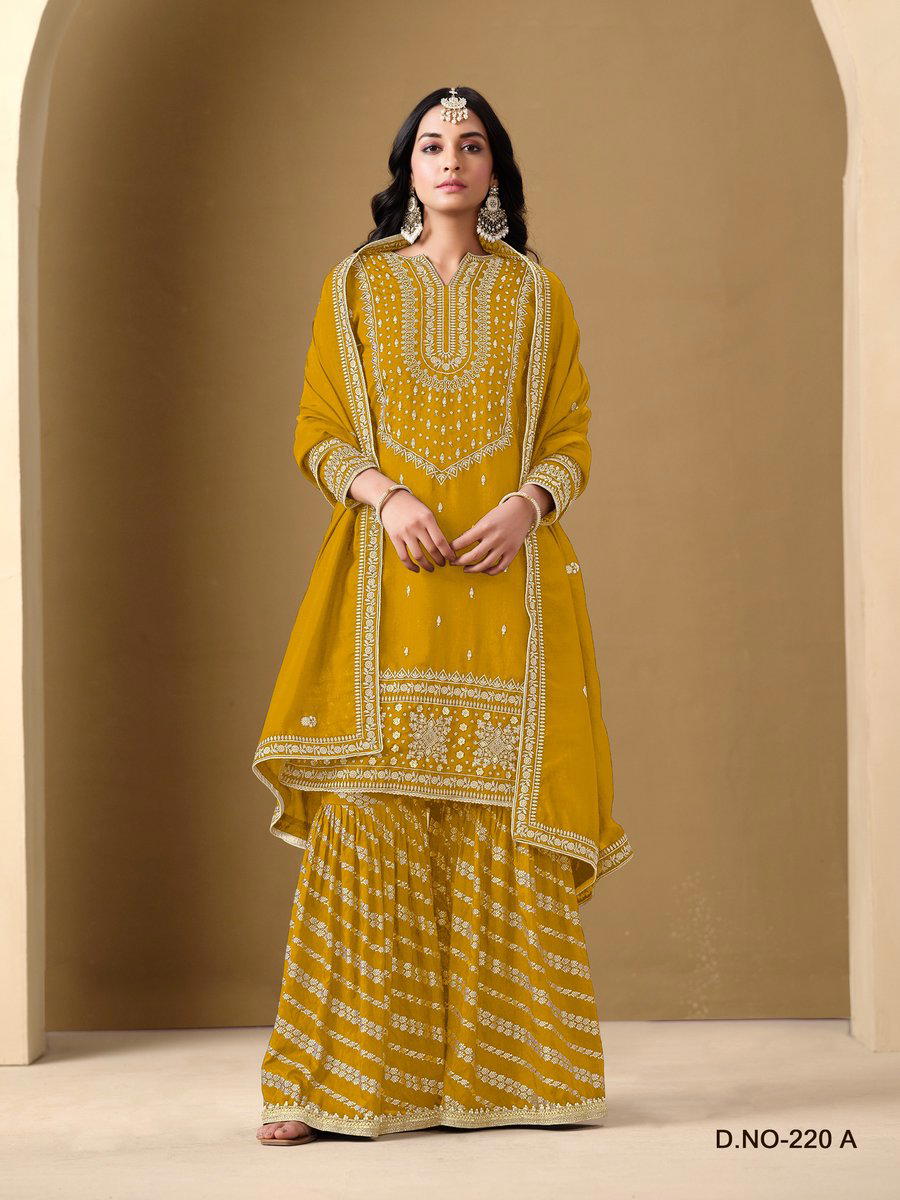 AANAYA VOL 220 BY DANI CREATION DESIGNER ART SILK SALWAR SUIT WHOLESALER IN INDIA 1