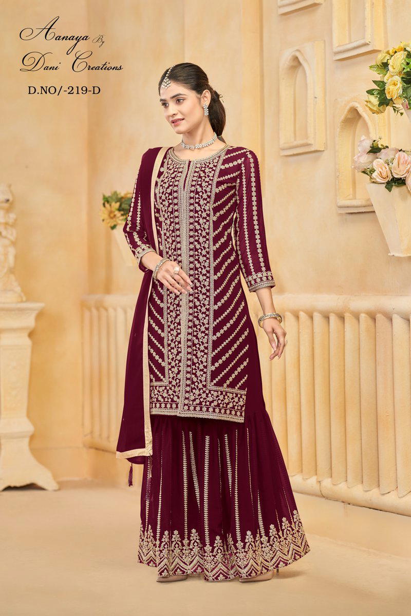 AANAYA VOL 219 BY DANI CREATION DESIGNER GEORGETTE SALWAR SUIT WHOLESALER IN INDIA 1