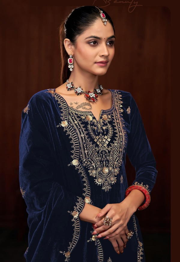 DN 3001 BY OS DESIGNER VELVET SALWAR SUIT WHOLESALER IN INDIA