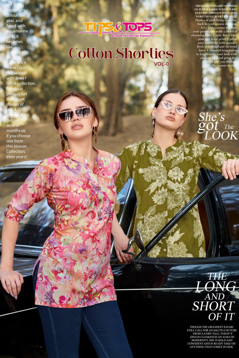 COTTON SHORTIES VOL 7 BY TIPS & TOPS DESIGNER COTTON TOP WHOLESALER IN INDIA 1