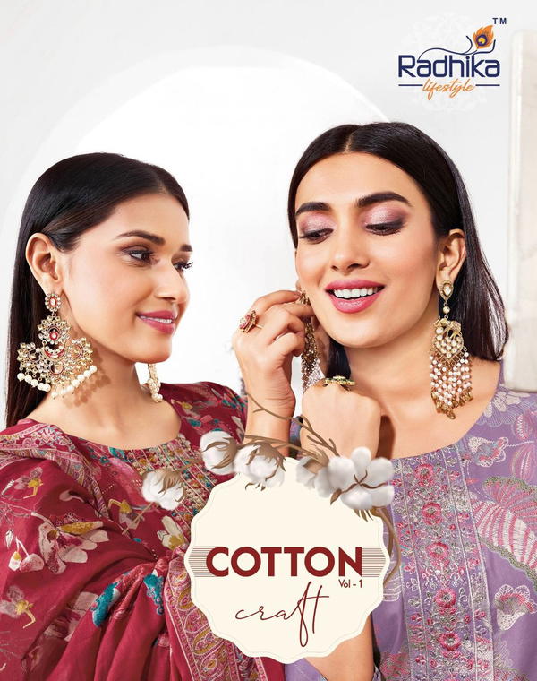 COTTON CRAFT VOL 1 BY RADHIKA LIFE STYLE DESIGNER COTTON SALWAR SUIT WHOLESALER IN INDIA