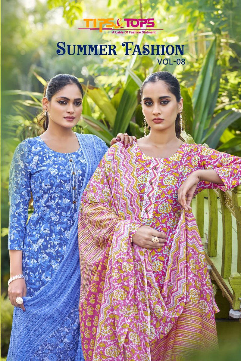 SUMMER FASHION VOL 8 BY TIPS & TOPS DESIGNER COTTON SALWAR SUIT WHOLESALER IN INDIA 1