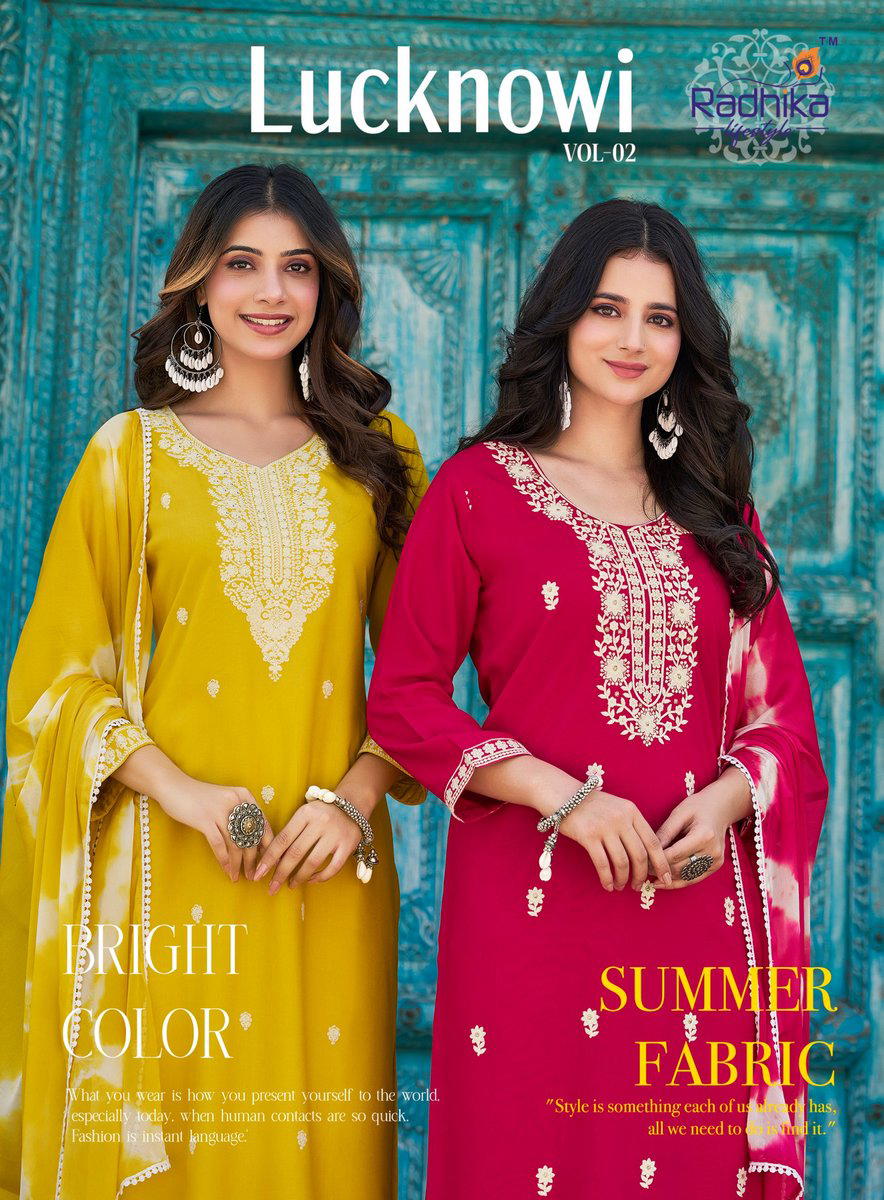 LUCKNOWI VOL 2 BY RADHIKA LIFESTYLE DESIGNER KURTIS & SALWAR SUIT WHOLESALER IN INDIA 1
