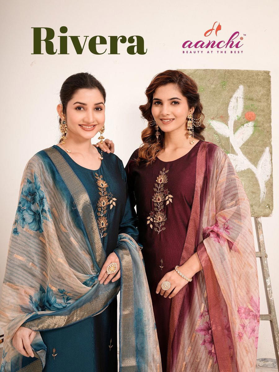 RIVERA BY AANCHI DESIGNER SILK SALWAR SUIT WHOLESALER IN INDIA 1