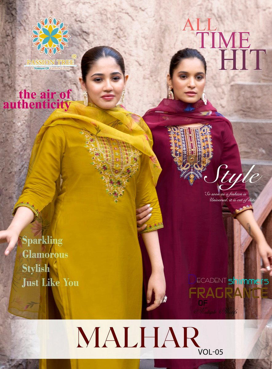 MALHAR VOL 5 BY PASSION TREE DESIGNER SILK SALWAR SUIT WHOLESALER IN INDIA 1