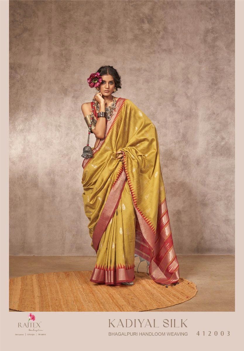 KADIYAL SILK BY RAJTEX FABRICS DESIGNER BHAGALPURI HANDLOOM WEAVING SILK SAREE WHOLESALER IN INDIA 1