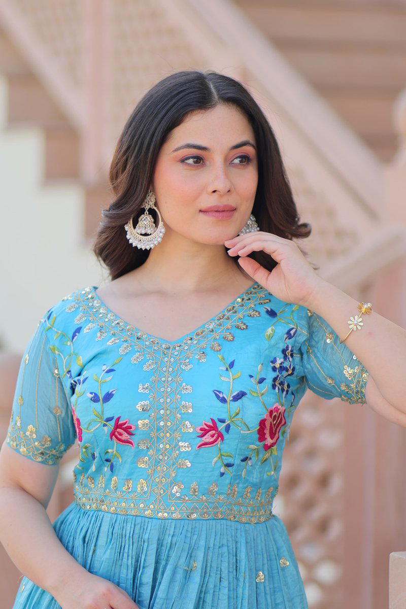 KA 1171 BY SAGAR IMPEX DESIGNER GOWN WHOLESALER IN INDIA 1
