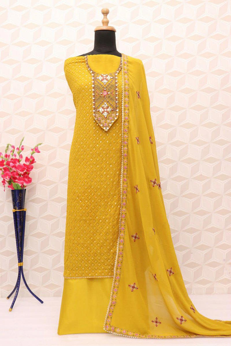 EB 1470 BY OM SAI DESIGNER GEORGETTE SALWAR SUIT WHOLESALER IN INDIA 1