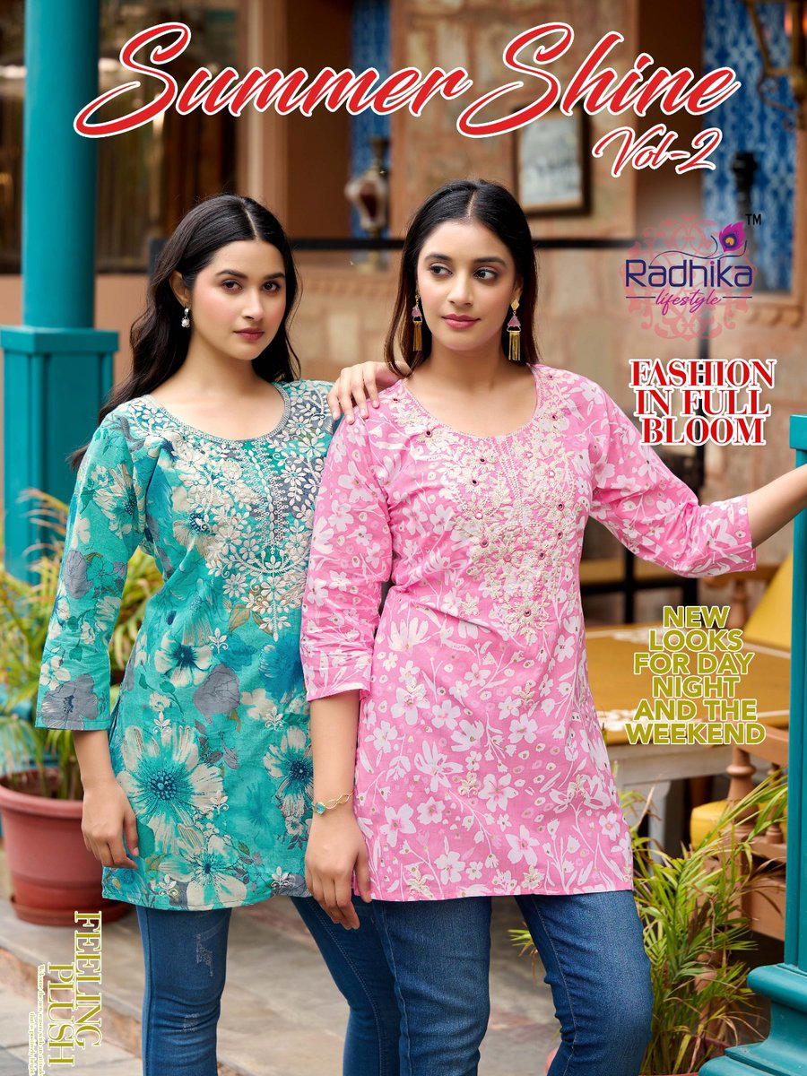 SUMMER SHINE VOL 2 BY RADHIKA LIFESTYLE DESIGNER COTTON TOP WHOLESALER IN INDIA 1