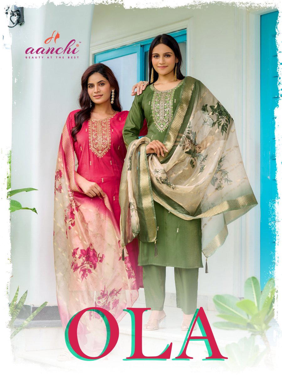 OLA BY AANCHI DESIGNER ROMAN SHIMMER SALWAR SUIT WHOLESALER IN INDIA 1
