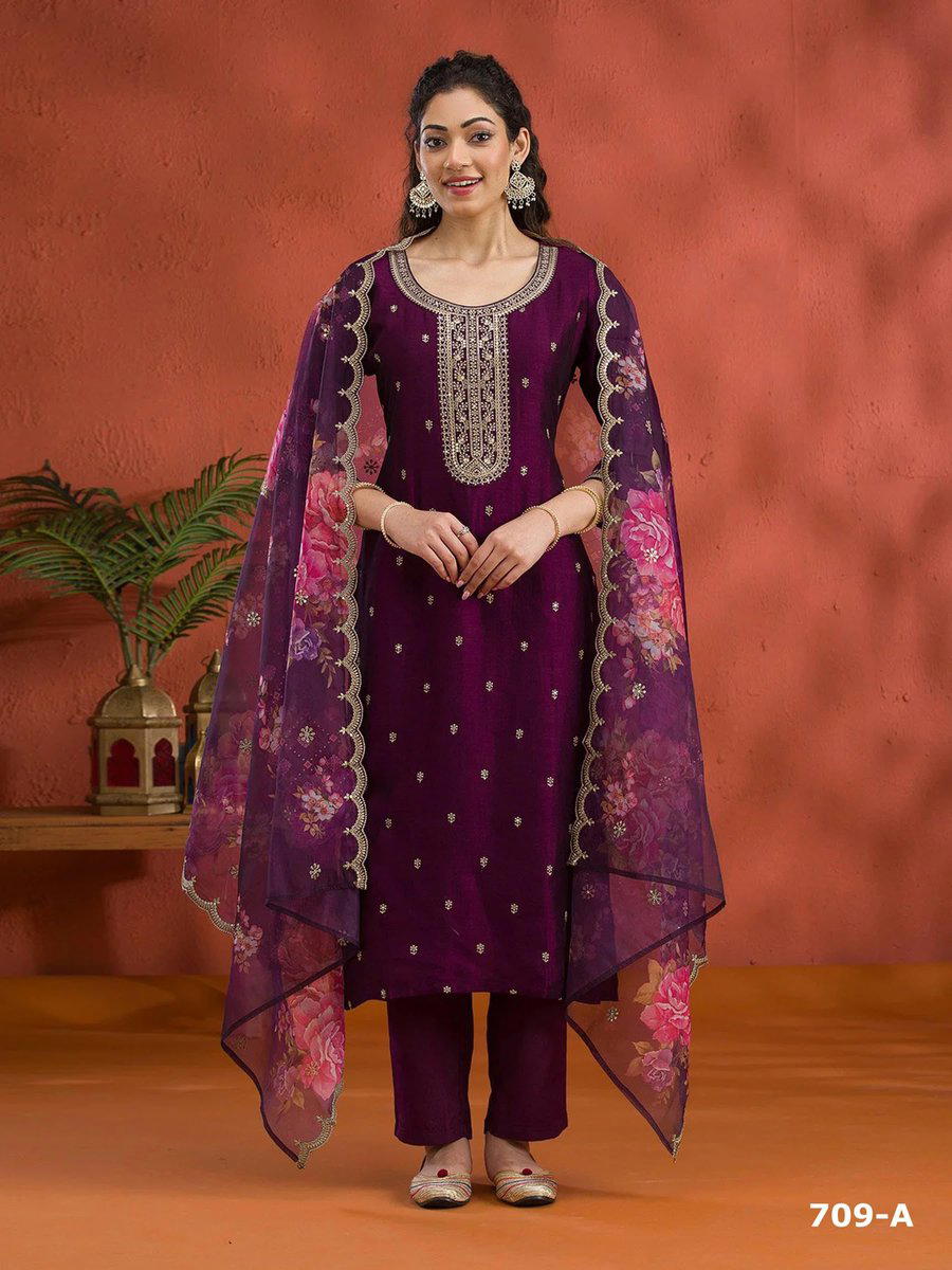 DN 709 BY SITARAH DESIGNER SILK SALWAR SUIT WHOLESALER IN INDIA 1