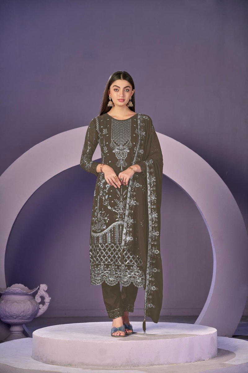 DN 1525 BY OS DESIGNER GEORGETTE SALWAR SUIT WHOLESALER IN INDIA 1