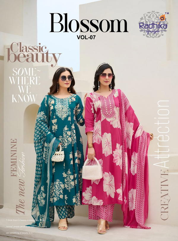 BLOSSOM VOL 7 BY RADHIKA LIFESTYLE DESIGNER COTTON SALWAR SUIT WHOLESALER IN INDIA