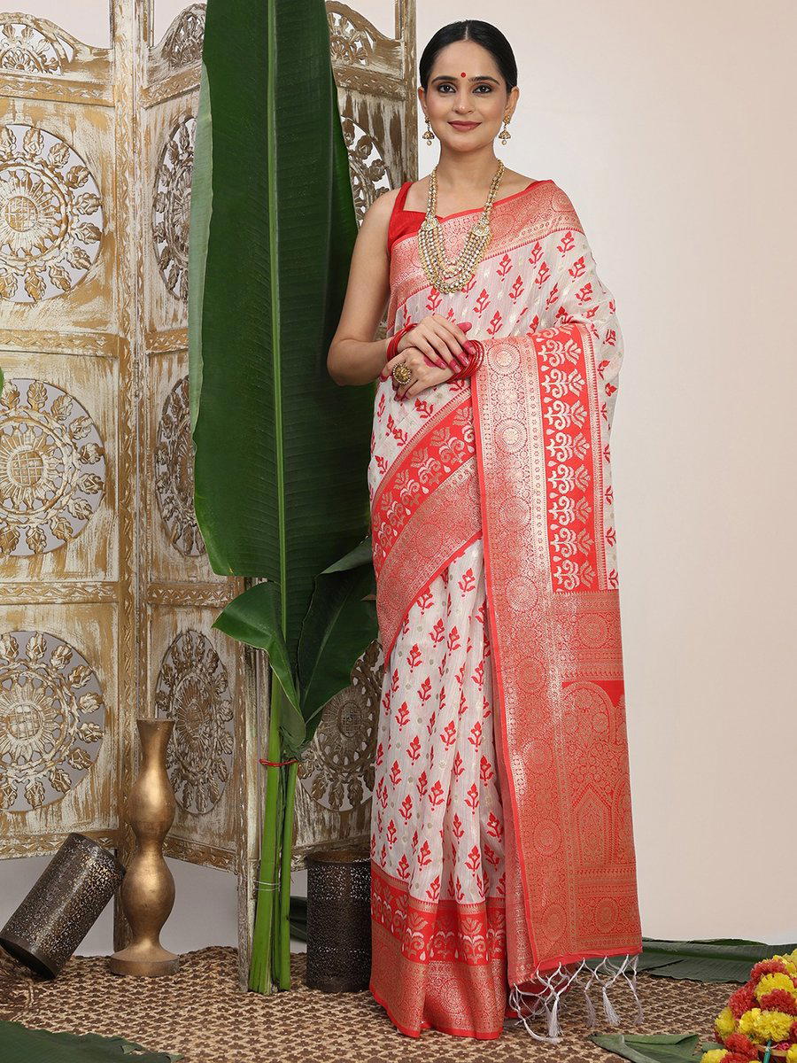 SINDOORI SAAT BY ASTITA DESIGNER LINEN COTTON SAREE WHOLESALER IN INDIA 1