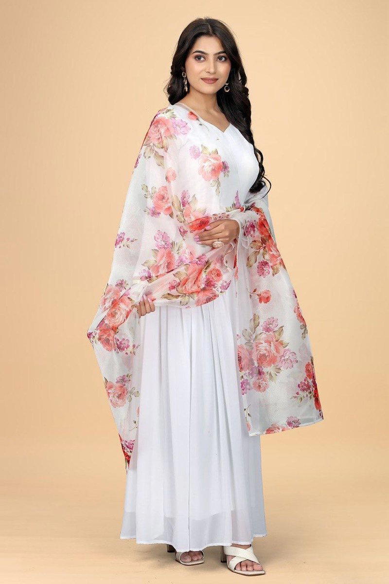 WHITE ROSE BY FVD DESIGNER GEORGETTE GOWN WHOLESALER IN INDIA 1