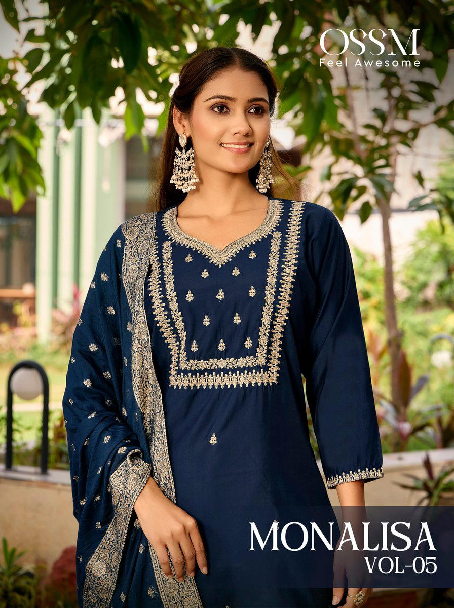 MONALISA VOL 5 BY OSSM DESIGNER ROMAN SILK SALWAR SUIT WHOLESALER IN INDIA 1