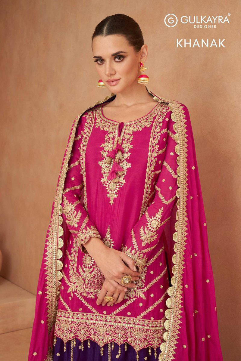 KHANAK BY GULKAYRA DESIGNER CHINNON SALWAR SUIT WHOLESALER IN INDIA 1