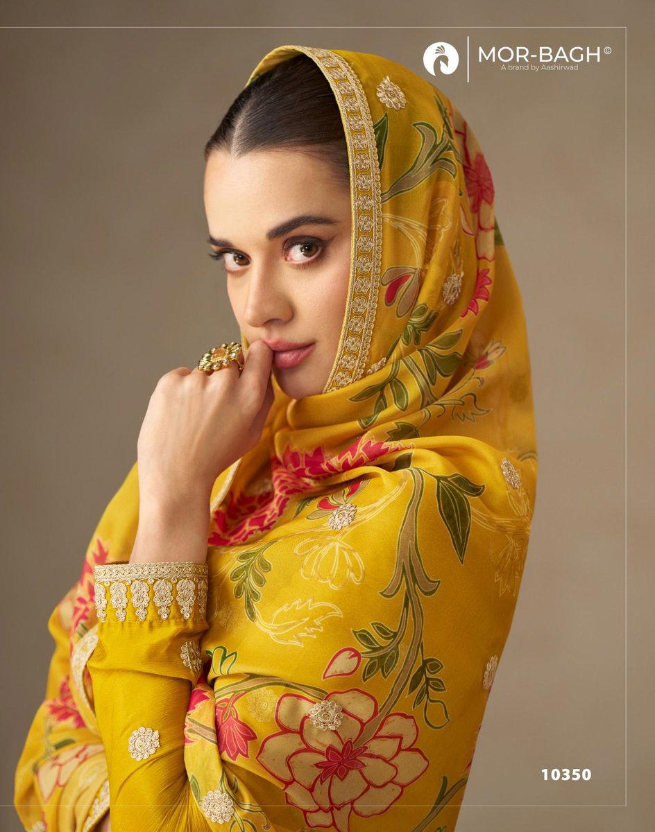 ANMOL BY AASHIRWAD CREATION DESIGNER CHINNON SILK GOWN WHOLESALER IN INDIA 1