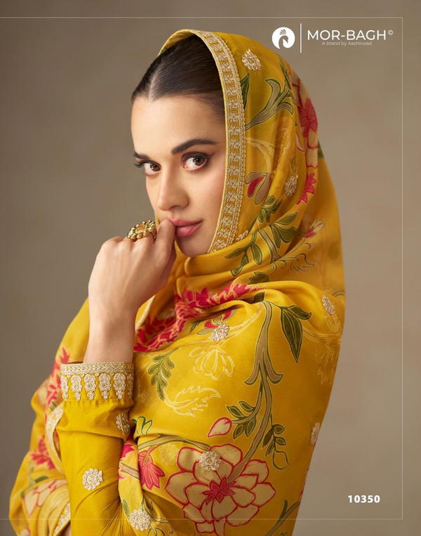 ANMOL BY AASHIRWAD CREATION DESIGNER CHINNON SILK GOWN WHOLESALER IN INDIA