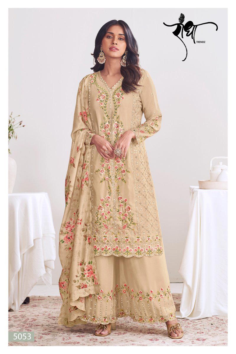 FLORY BY RADHA LAUNCH DESIGNER CHINON EMBROIDARY SALWAR SUIT WHOLESALER IN INDIA 1