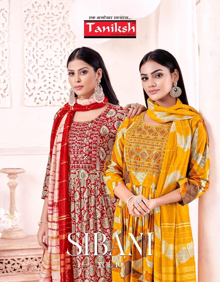 SIBANI VOL 10 BY TANIKSH DESIGNER ROMAN EMBROIDERY WORK SALWAR SUIT WHOLESALER IN INDIA 1