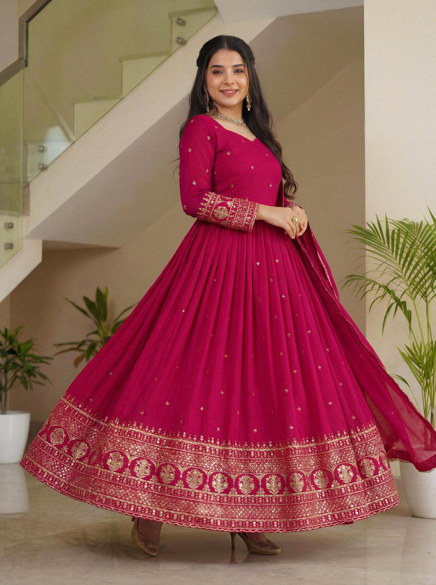 DVD ON5093 BY DVD DESIGNER SILK GOWN WHOLESALER IN INDIA 1