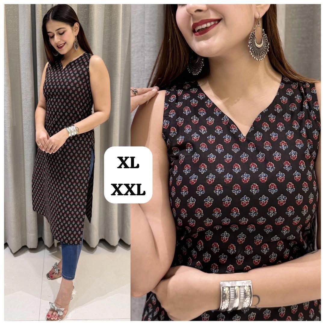 SLEEVELESS KURTI BY INLI DESIGNER COTTON PRINTED TOP WHOLESALER IN INDIA 1