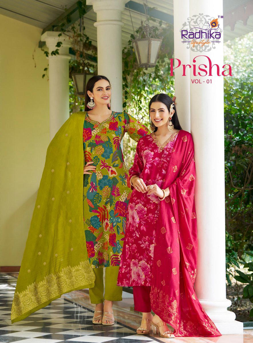 PRISHA VOL 1 RADHIKA LIFESTYLE DESIGNER PRINT SALWAR SUIT WHOLESALER IN INDIA 1
