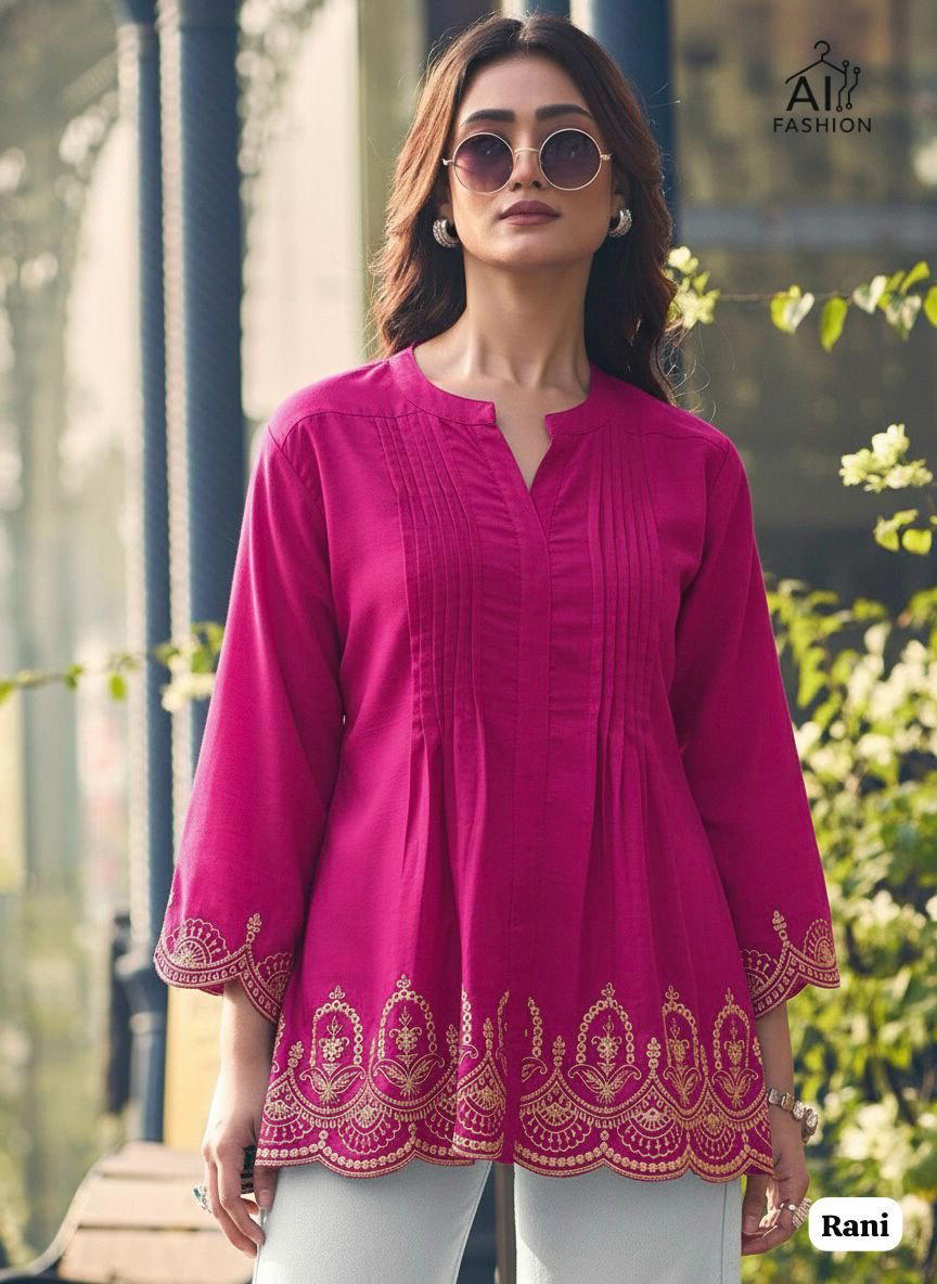 ADAA 7 BY INLI DESIGNER RAYON PRINTED TOP WHOLESALER IN INDIA 1