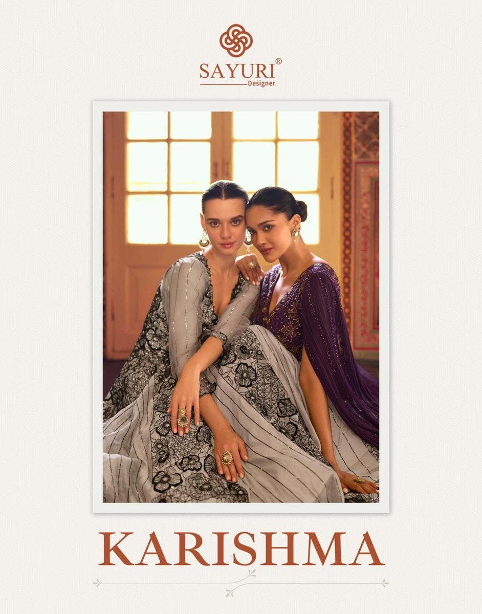 KARISHMA BY SAYURI DESIGNER PURE VISCOS SIMAR JACQUARD SILK GOWNS WHOLESALER IN INDIA 1