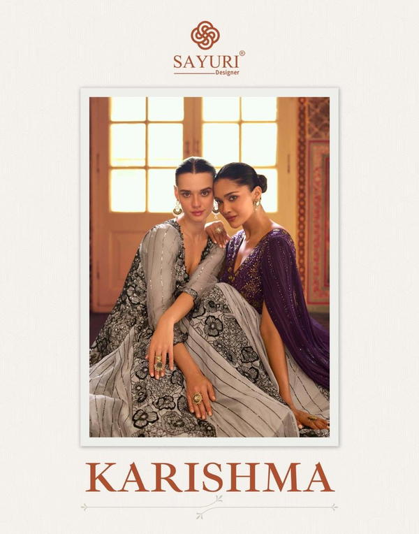 KARISHMA BY SAYURI DESIGNER PURE VISCOS SIMAR JACQUARD SILK GOWNS WHOLESALER IN INDIA