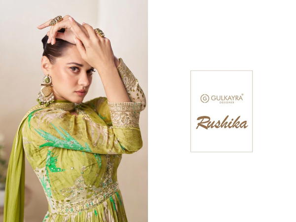RUSHIKA BY GULKAYRA DESIGNER CHINON GOWN WHOLESALER IN INDIA