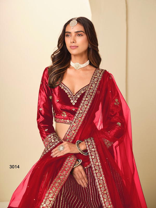 MEHVISH VOL 31 BY DANI CREATION DESIGNER S VELVET LEHENGA CHOLI WHOLESALER IN INDIA