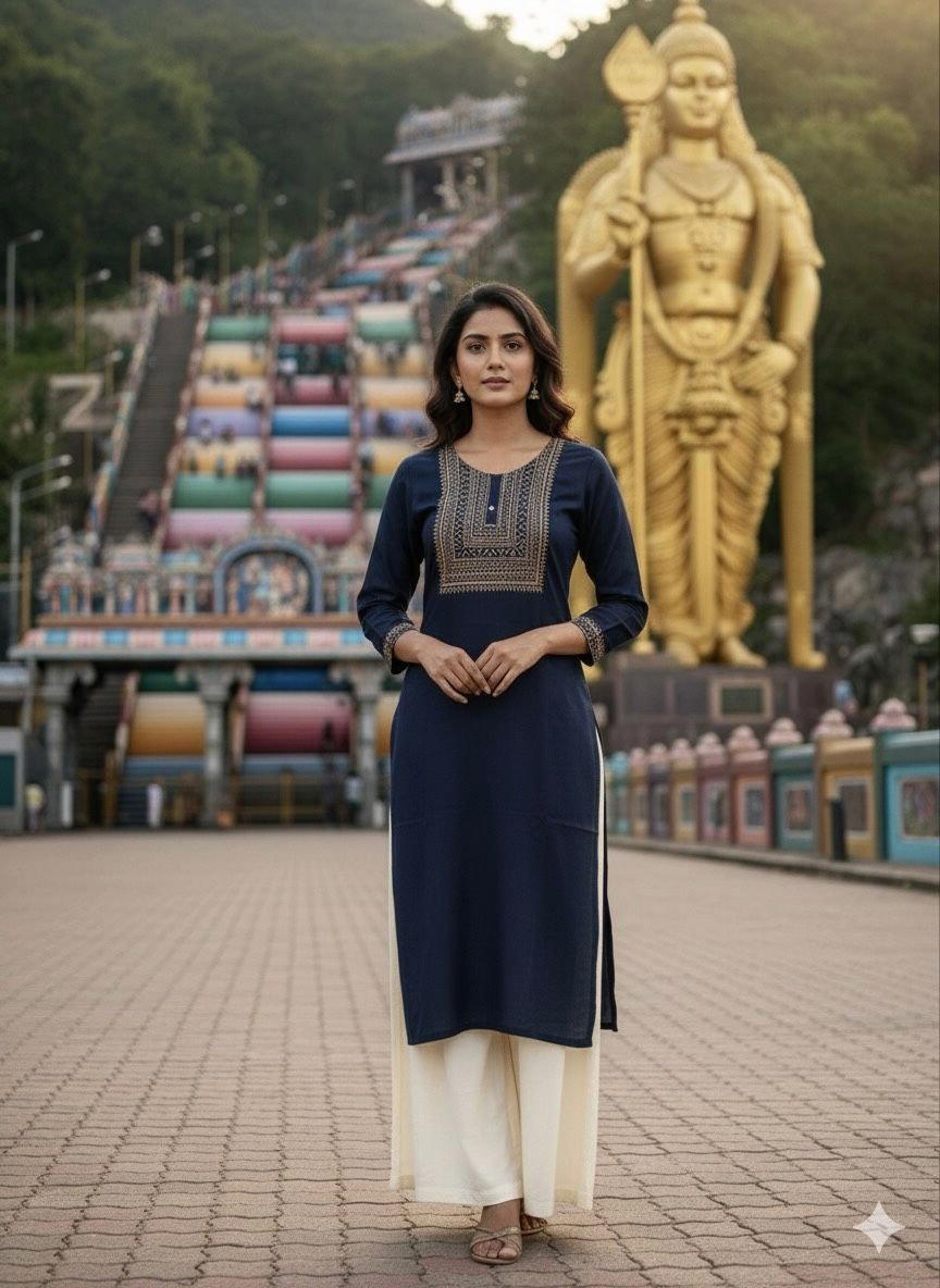 BATU CAVES BY INLI DESIGNER RAYON PRINTED TOP WHOLESALER IN INDIA 1