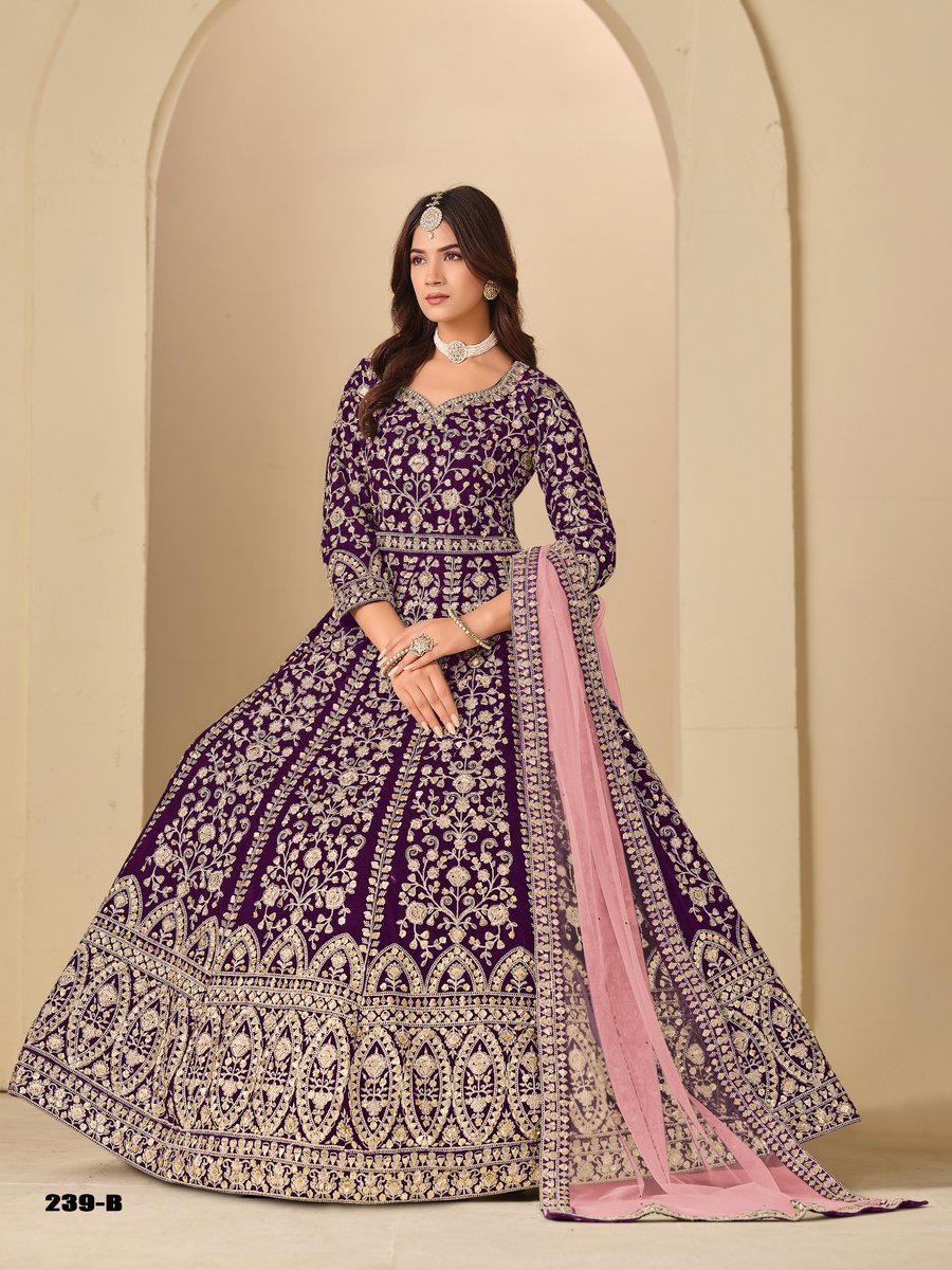 AANAYA VOL 239 BY DANI CREATION DESIGNER VELVET LEHENGA CHOLI WHOLESALER IN INDIA 1