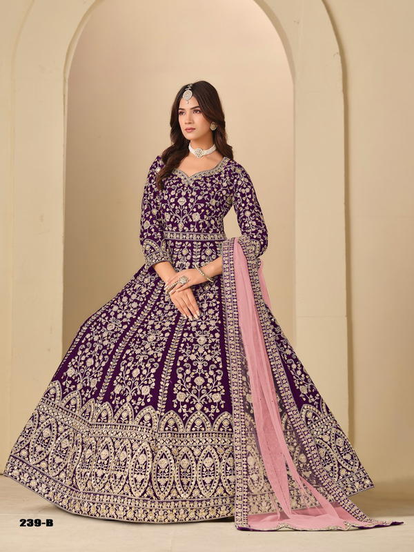 AANAYA VOL 239 BY DANI CREATION DESIGNER VELVET LEHENGA CHOLI WHOLESALER IN INDIA