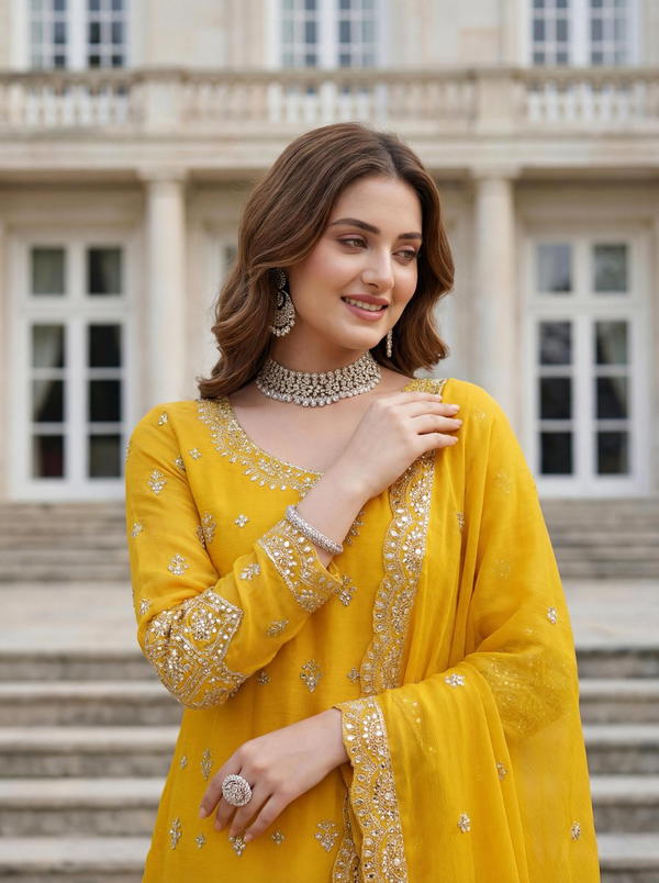 DVD ON5158 BY DVD DESIGNER CHINON SILK WITH EMBROIDERY SALWAR SUIT WHOLESALER IN INDIA
