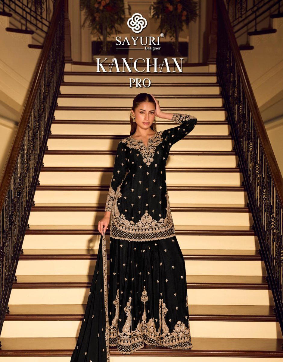 KANCHAN PRO BY SAYURI DESIGNER CHINON SILK SALWAR SUIT WHOLESALER IN INDIA 1