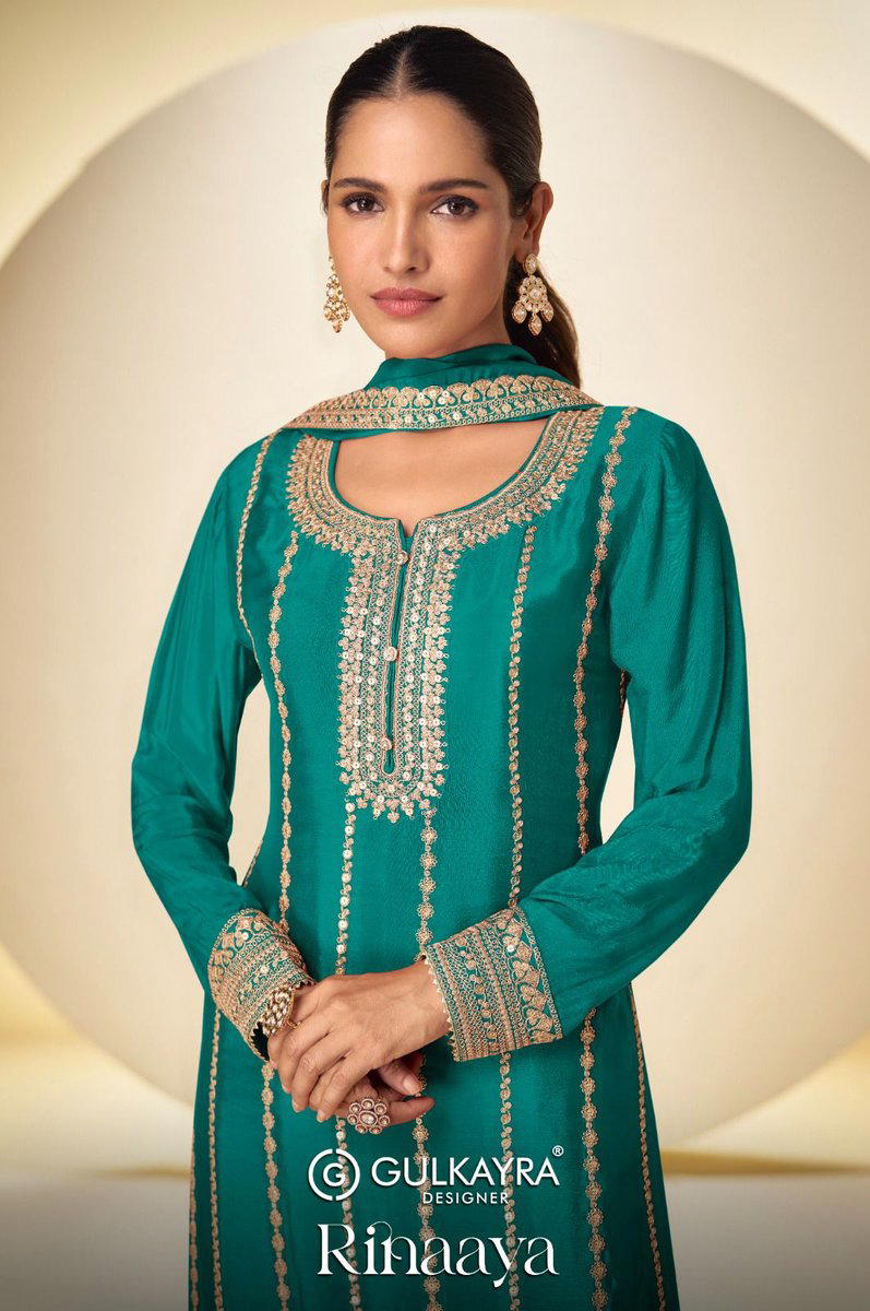 RINAAYA BY GULKAYRA DESIGNER CHINON SALWAR SUIT WHOLESALER IN INDIA 1