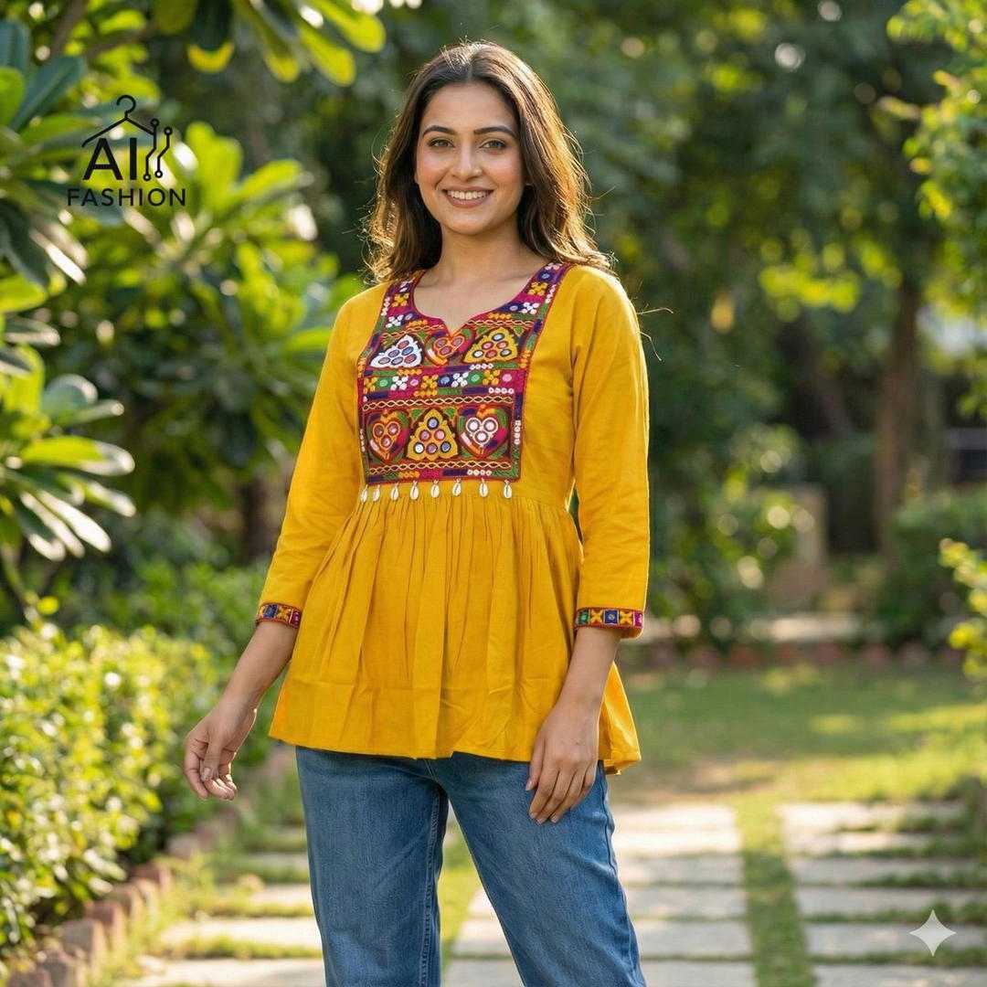 GAMTHI TOPS BY INLI DESIGNER RAYON PRINTED TOP WHOLESALER IN INDIA 1