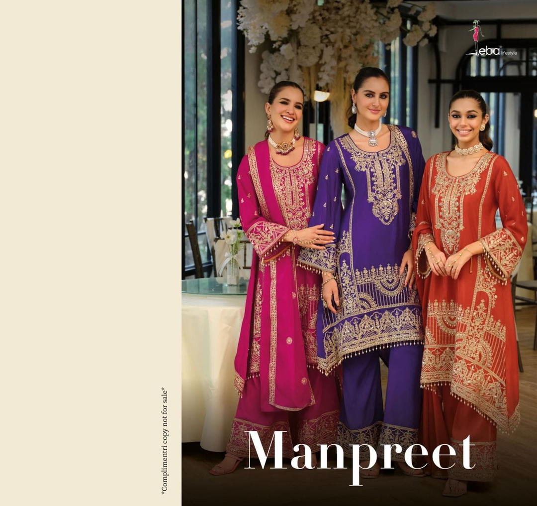 MANPREET BY SAUMEEL TAX DESIGNER CHINON SALWAR SUIT WHOLESALER IN INDIA 1
